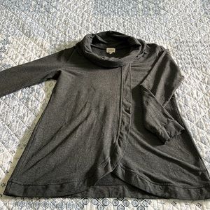 Blondie Apparel - Cross Front Dark Grey Sweater - Size M